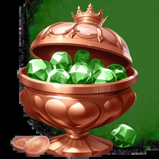 Coppa con smeraldi - jackpot SpinMama